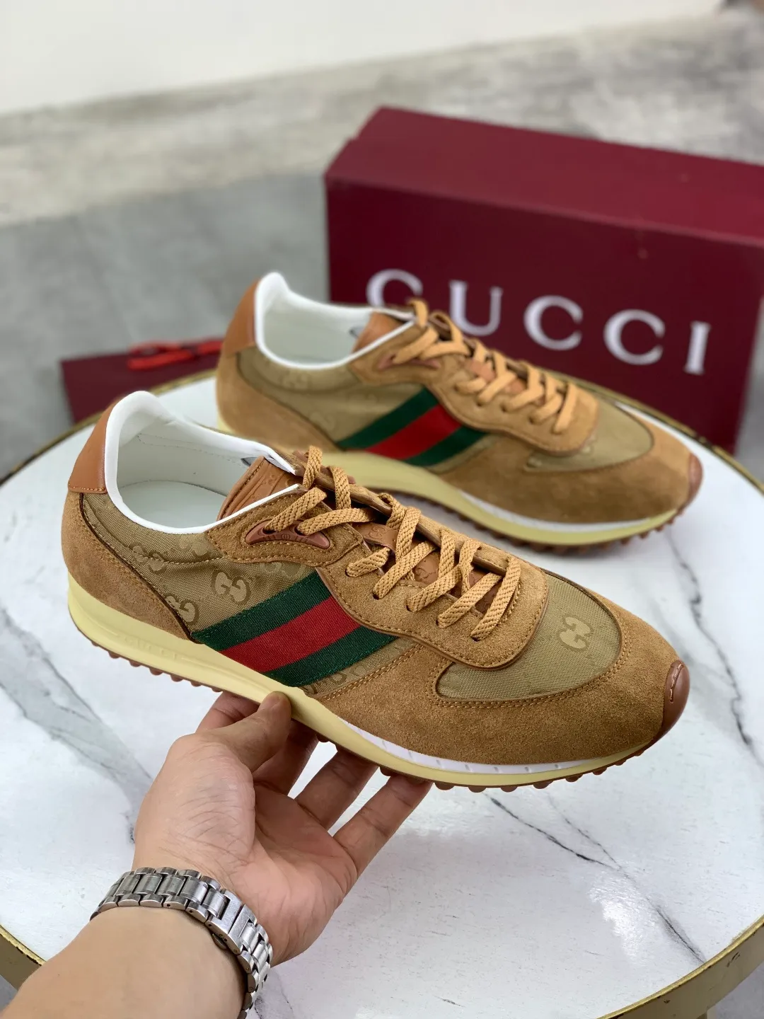 Men's shoes 💰P640 New Gucci Gucci Top version Latest catwalk style Re-Motion series Thick-soled casual sports shoes Original purchase and development ▪️Fabric: Original custom imported first-layer cowhide ▪️Sole: Original molded TPU material ▪️Sole thickness: 3.5CM ▪️Size: Men 39-45 Color: 8️⃣ colors available, boutique packaging